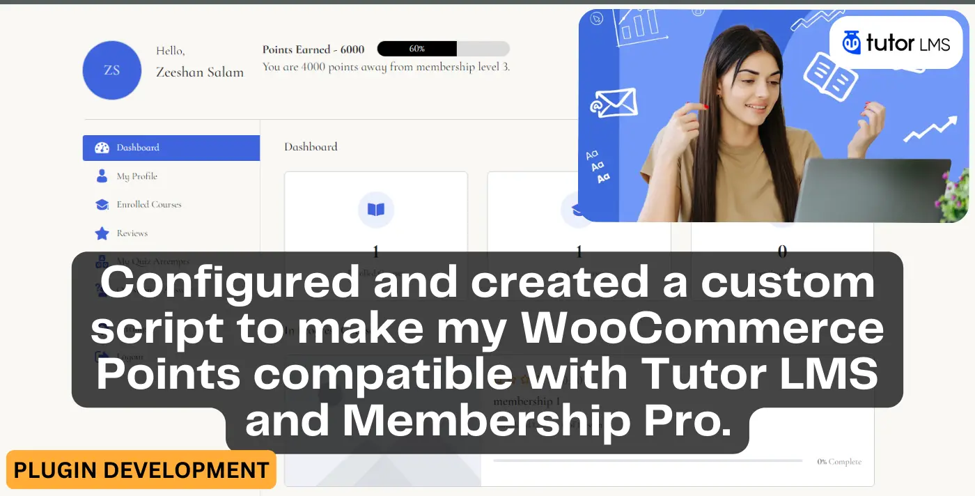 Seamless WooCommerce Points Integration with Tutor LMS & Membership Pro